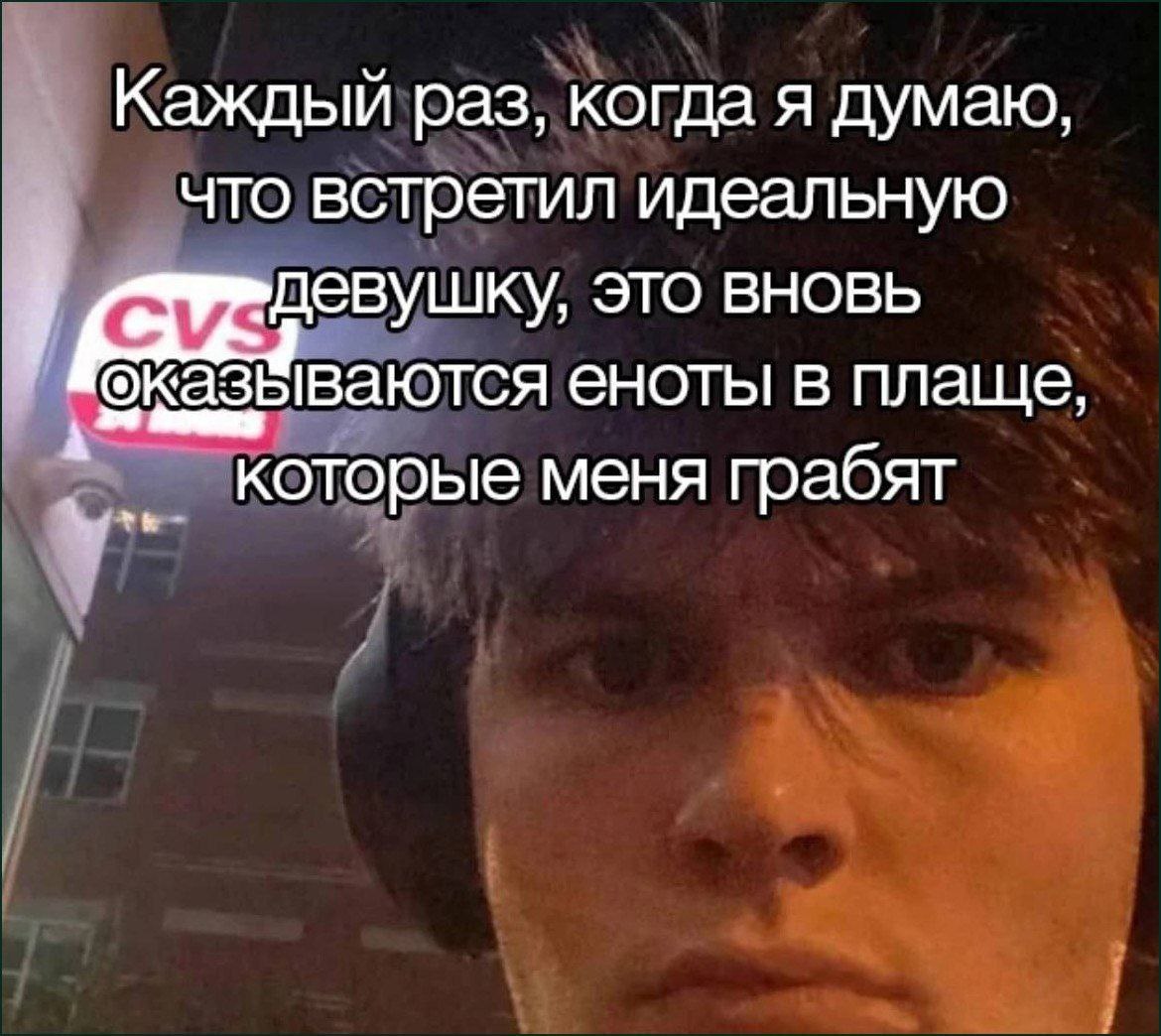 Каждый раз, когда я думаю, что встретил идеальную ‚девушку, это ВНОВЬ оказываются еноты в плаще, которые меня грабят