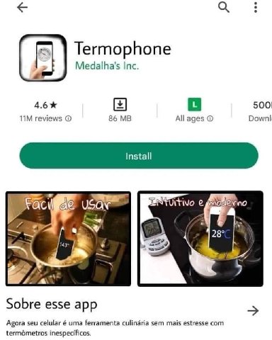 Termophone Medalha's Inc. 4.6 500! 86 Downl reviews 28° 143 Sobre esse app Agora seu celular uma ferramenta culinaria sem mais estresse com inespecificos.