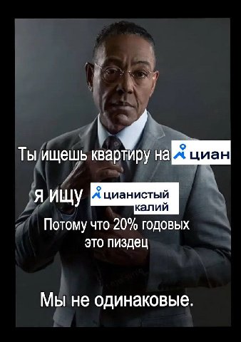 Ты ищешь квартиру на истый Я ищу А циан калий Потому что 20% годовых это пиздец Мы не одинаковые.