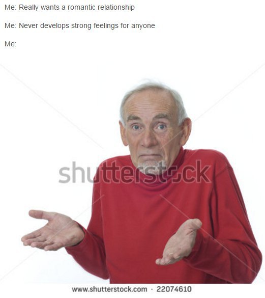 Me: Really wants а romantic relationship Me: Never develops strong feelings for anyone Me: www.shutterstock.com 22074610
