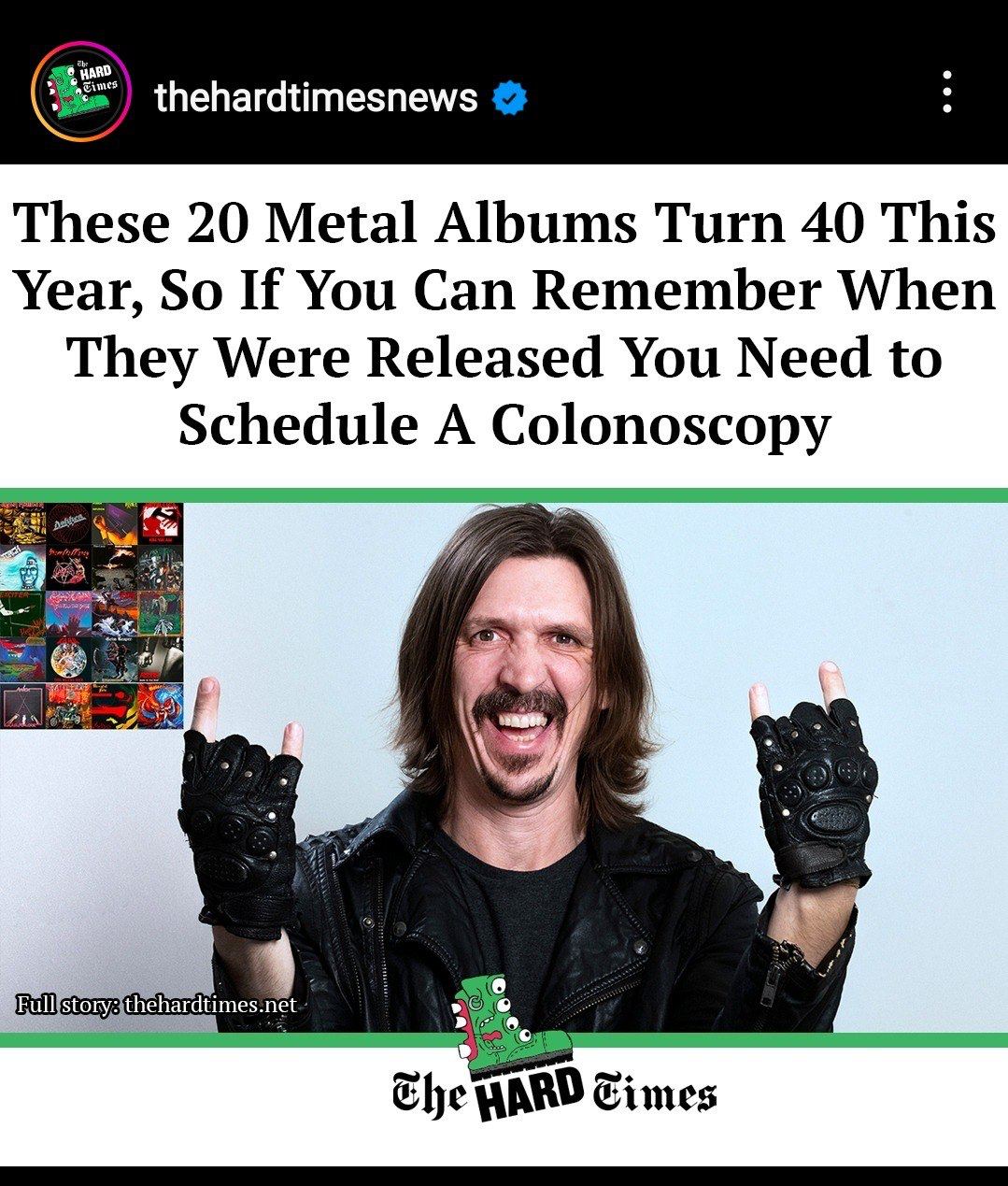 thehardtimesnews These 20 Metal Albums Turn 40 This Year, So If You Can Remember When They Were Released You Need to Schedule A Colonoscopy