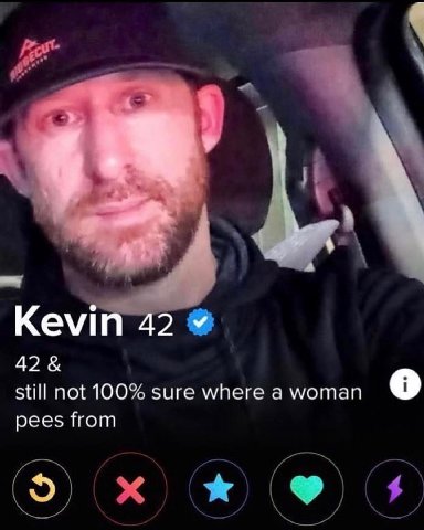 4 Kevin 42 42 still not 100% sure where a woman pees from