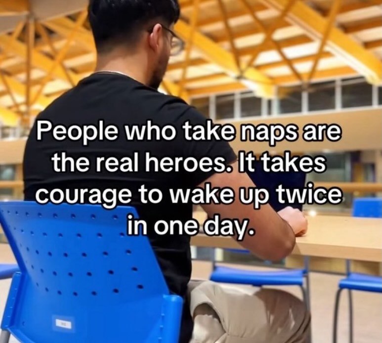 People who take naps are the real heroes. It takes courage to wake up twice in