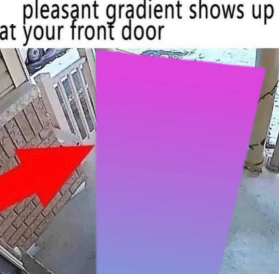 easant gradient snows up at front door