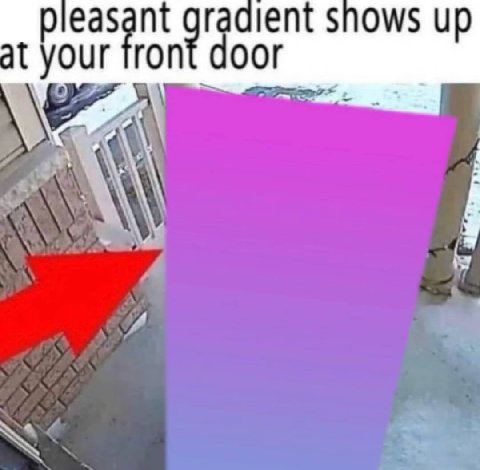 easant gradient snows up at front door