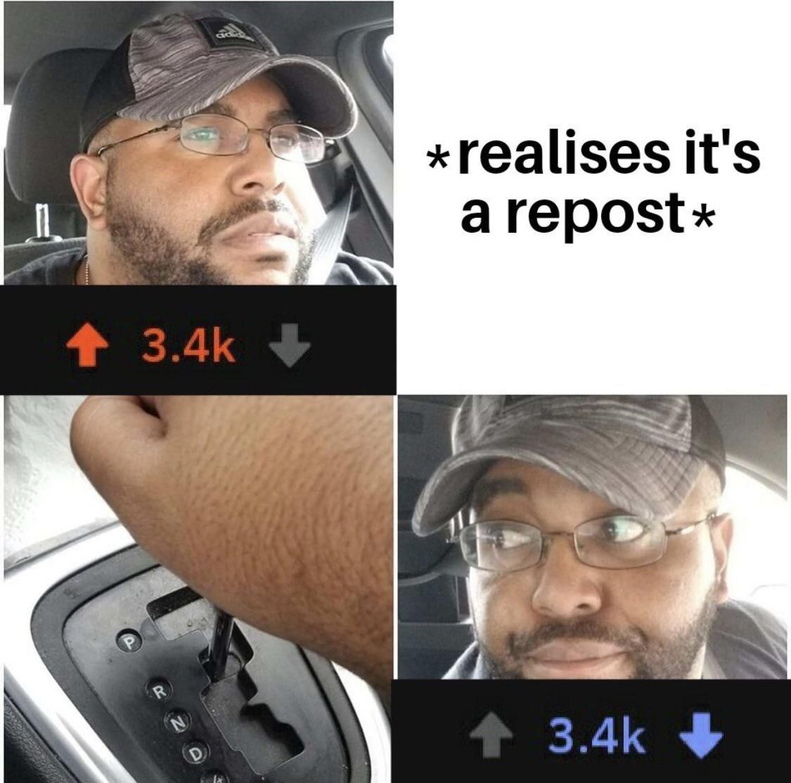 4 «realises it's A