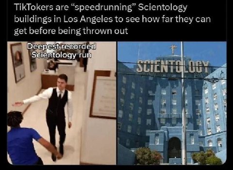 TikTokers are “speedrunning” Scientology buildings in Los Angeles to see how far they can get before being thrown out fology run