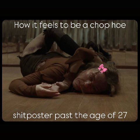 How К feels to be а chop hoe shitposter past the age of 27