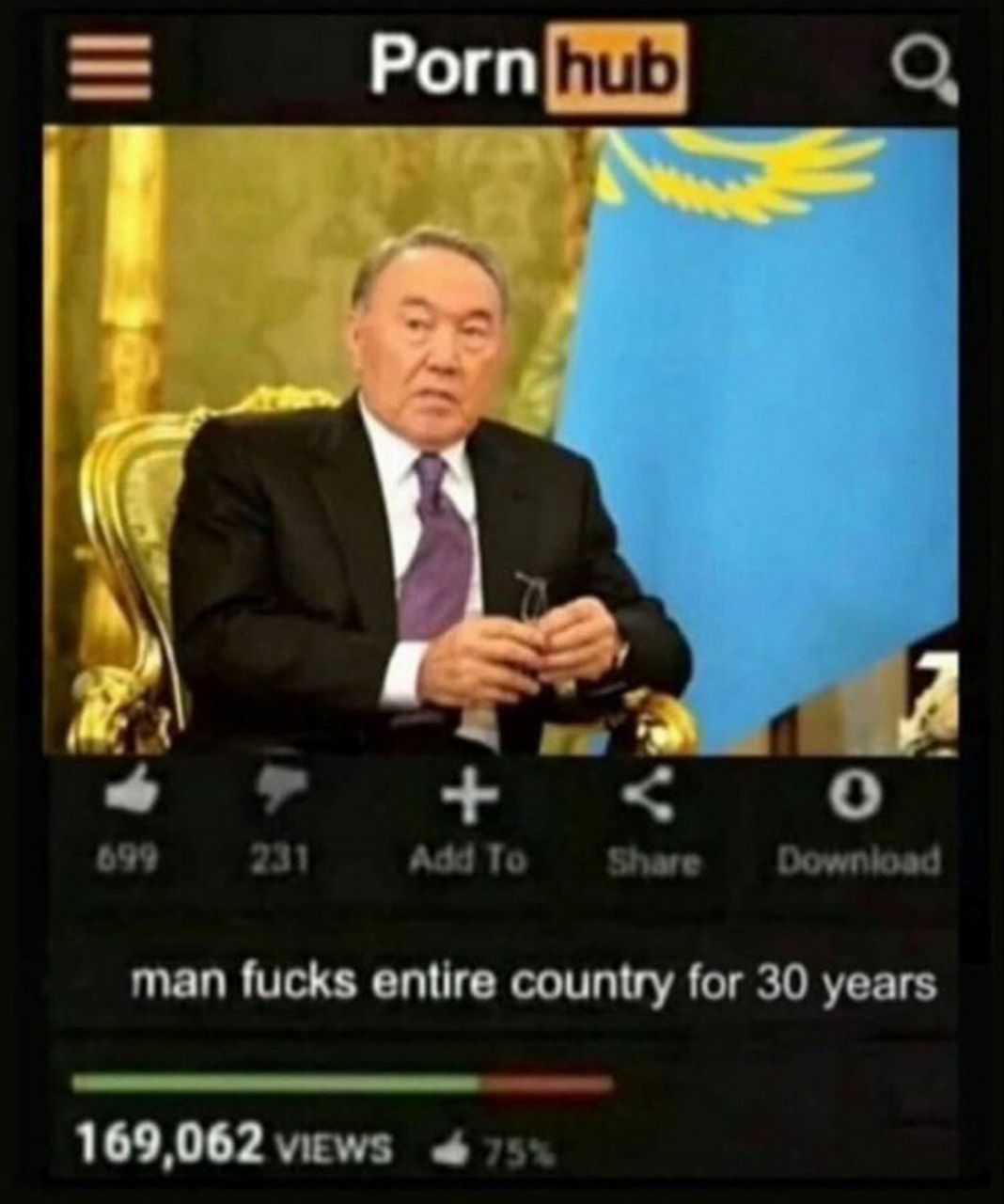A о 699 231 Add Share Downioed man fucks entire country for 30 years 169,062 views