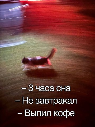 Зчаса сна Не завтракал Выпил кофе
