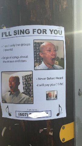 SING FOR You 1 only (no groups events) Original songs about the moon and stars у Never Before Heard will pay you у a Гат Sean... (607) к