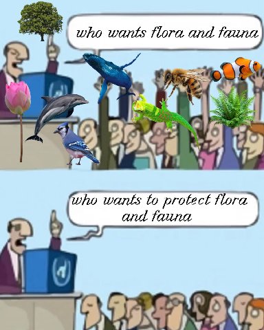 who wants Нога and fauna ‚5 72 ‘who wants to protect flora and fauna