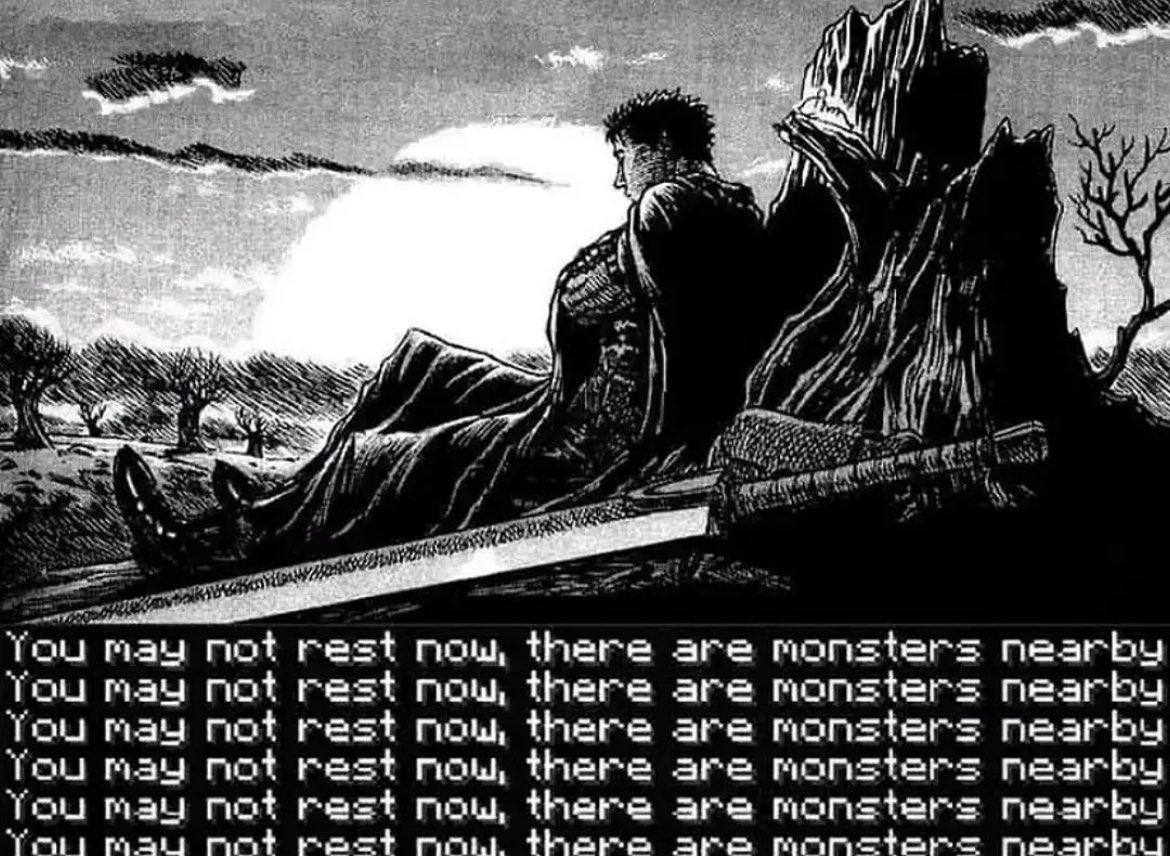 “4 ANG; AN у You May not rest now, there are monsters nearby You may not rest now, there are monsters nearby You may not rest mow, there are monsters nearby You may not rest mow, there are monsters ne