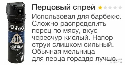 Перцовый спрей Использовал для барбекю Сложно распределить перец по мясу, вкус PRO чересчур кислый. Напор HIGH PERFORMANCE РЕРРЕЙ струи слишком сильный. Обычная мельница для перца гораздо лучше.
