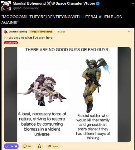 Marshal Bohemond Space Crusader Vtuber "МОООООМ!! THEY'RE IDENTIFYING WITH LITERAL ALIEN BUGS u/Wrench_gaming Termagant some bitches In response to what I've seen here: Dank Meme] THERE ARE NO GOOD GU
