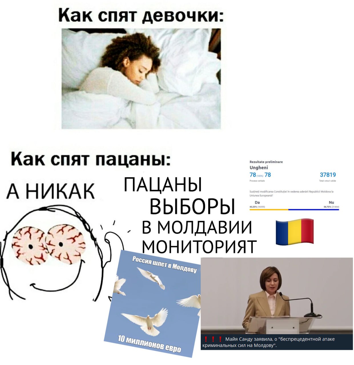 Как спят девочки: 4 Как спят пацаны: Ungher 37819 ПАЦАНЫ АНИКАК ВЫБОРЫ В МОЛДАВИИ МОНИТОРИЯТ Россия wnerg Молдову 10