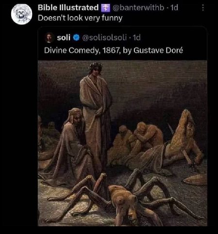 Bible Doesn't look very funny soli Divine Comedy. 1867, Gustave Dore