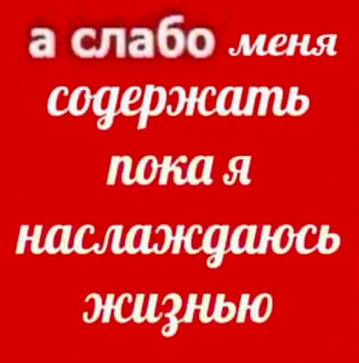 а слабо меня содержать пока я наслаждаюсь жизнью