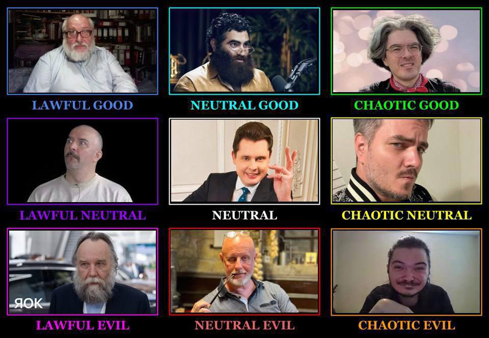 LAWFUL GOOD NEUTRAL GOOD GOOD CHAOTIC NEUTRAL CHAOTIC NEUTRAL a LAWFUL EVIL NEUTRAL EVIL CHAOTIC EVIL
