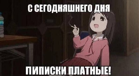 С СЕГОДНЯШНЕГО ДНЯ у ПИПИСКИ ПЛАТНЫЕ!