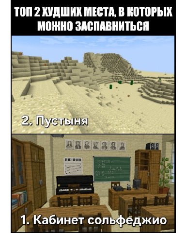 ТОП 2 ХУДШИХ МЕСТА, В КОТОРЫХ МОЖНО ЗАСПАВНИТЬСЯ 4 wer 57 the 0 В 6 1. Кабинет сольфеджио