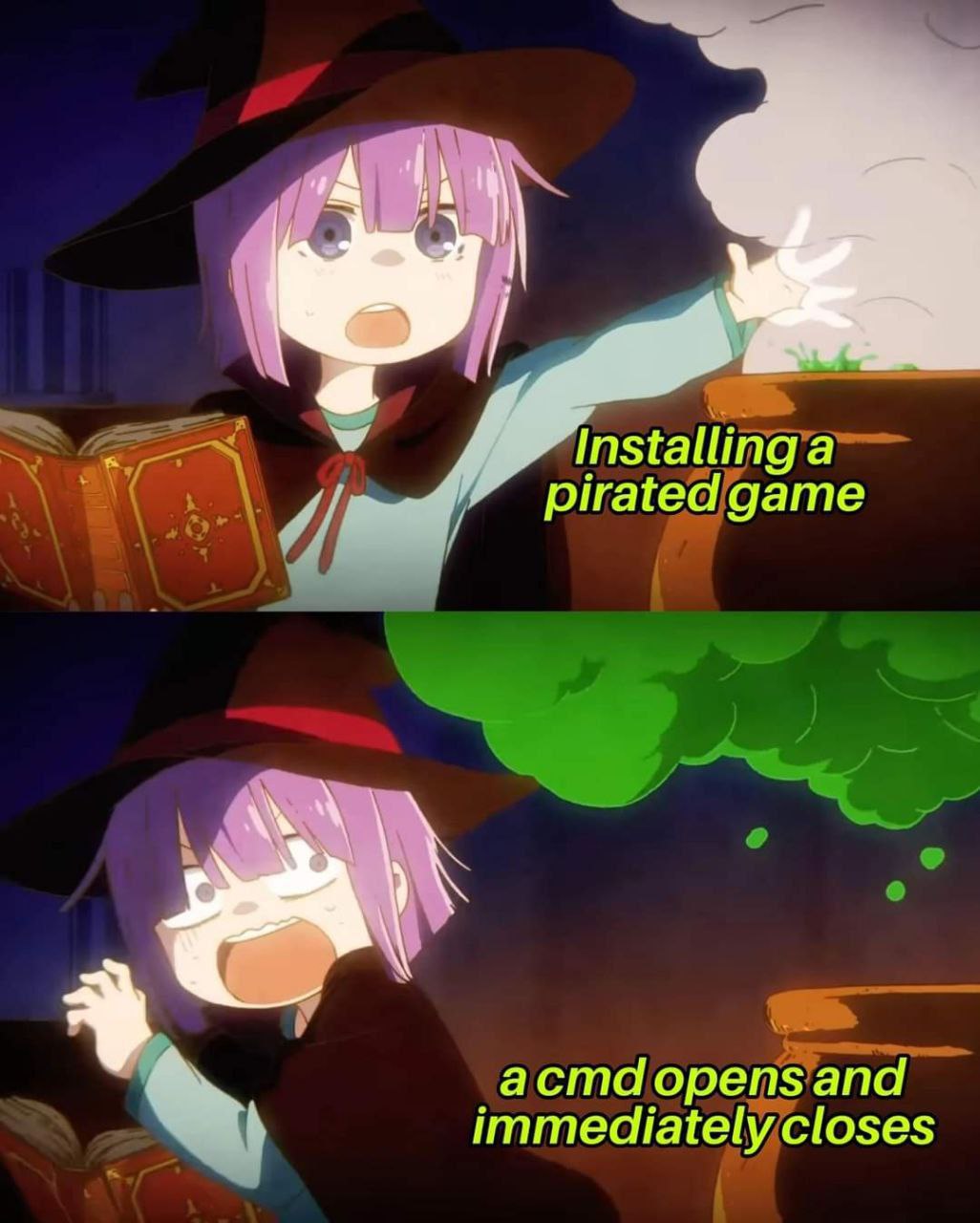 Installing a pirated game acmd opens and immediately closes