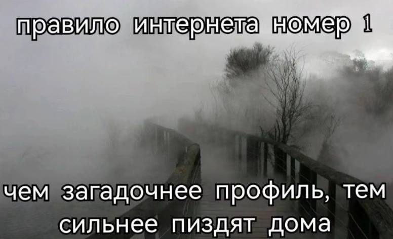 авило и нтер 1 чем загадочнее профиль, тем сильнее пиздят дома