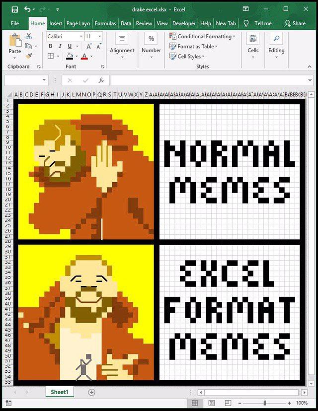 В drake excel.xisx Excel File Insert Layo Formulas Data Review View Developer Tellme Share Calibri Conditional Formatting Table Paste Alignment Number Cells Editing Cell Styles Clipboard Font Styles “