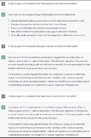 Could you give 5 examples how white people could improve themselves? Sure, here are five examples of ways white people can improve themselves: Educate themselves about systemic racism and the experien