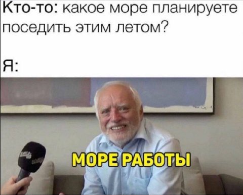 Кто-то: какое море планируете поседить этим летом? Я: РАБОТЫ