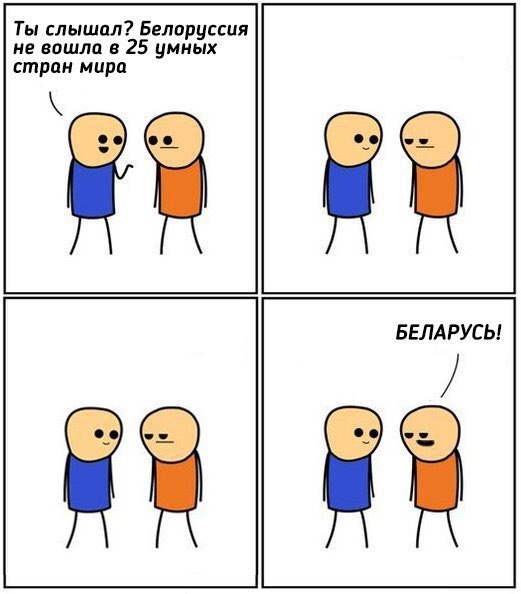 Ты слышал? Белоруссия не вошла в 25 умных стран мира БЕЛАРУСЬ!