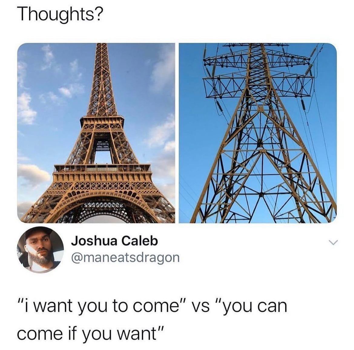 Thoughts? 7 у AN Joshua Caleb @maneatsdragon “i want you to come” “you can come If you want"