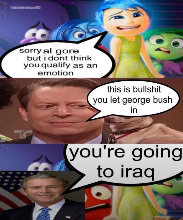 62 зоггу а! gore but think you qualify as emotion this is bullshit you let george bush in [уоч'ге going if to Iraq