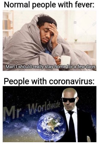 Normal people with fever: Man really stay People with coronavirus: