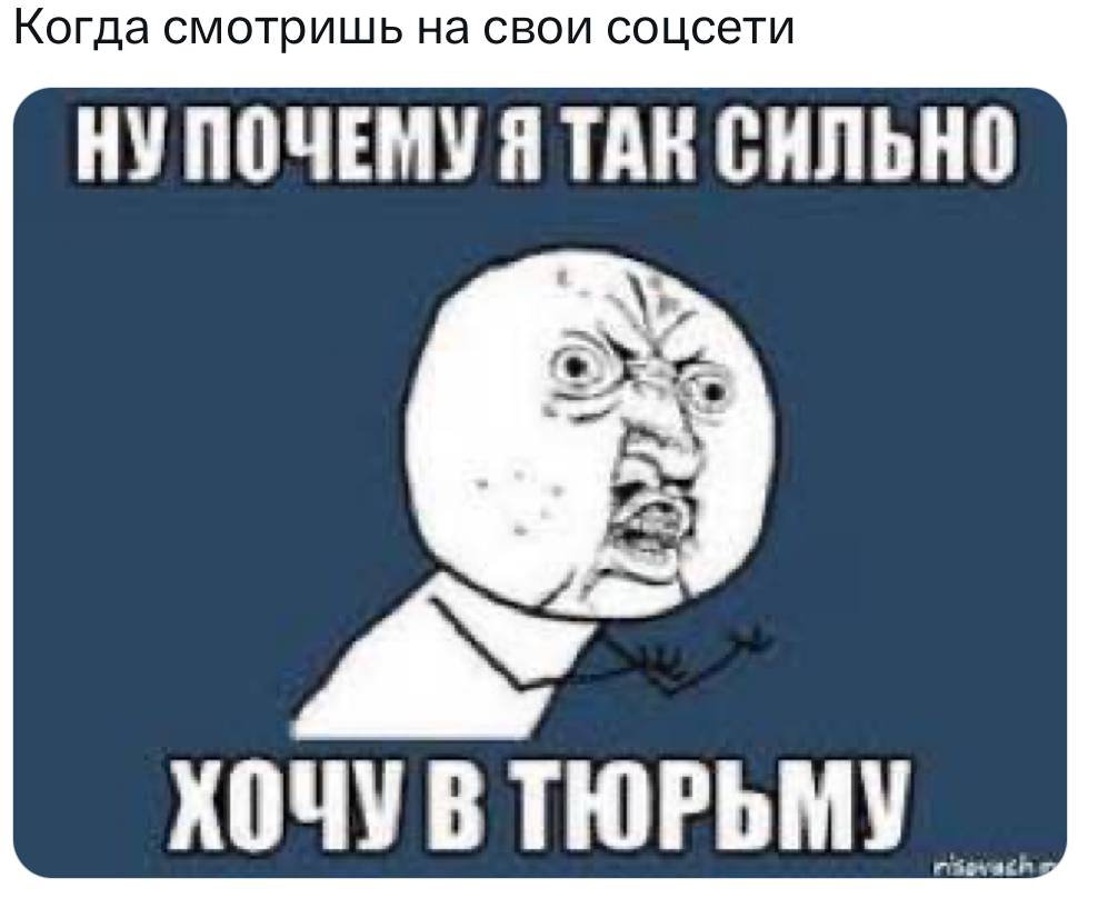 Когда смотришь на свои соцсети НУПОЧЕМУ Я ТАК СИЛЬНО ХОЧУВ ТЮРЬМУ