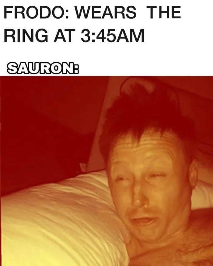 FRODO: WEARS THE RING AT