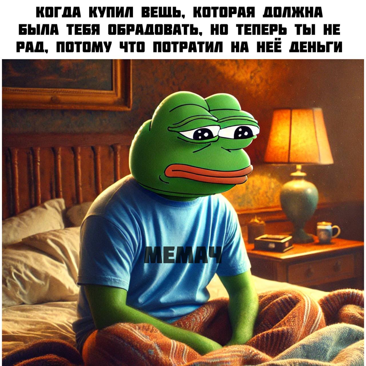 КОГДА КУПИЛ ВЕШЬ, КОТОРАЯ ДОЛЖНА БЫЛА ТЕБЯ ОБРАДОВАТЬ, НО ТЕПЕРЬ ТЫ НЕ РАД, ПОТОМУ ЧТО ПОТРАТИЛ НА НЕЁ ДЕНЬГИ