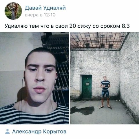 Давай Удивляй Удивляю тем что в свои 20 сижу сроком 8.3 SSS 4 a 2 8 у Александр Корытов