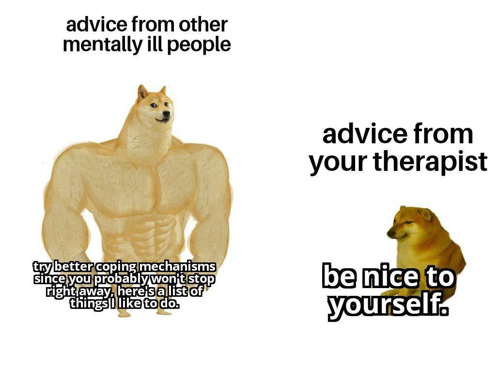 advice from other mentally ill people advice from your therapist things you