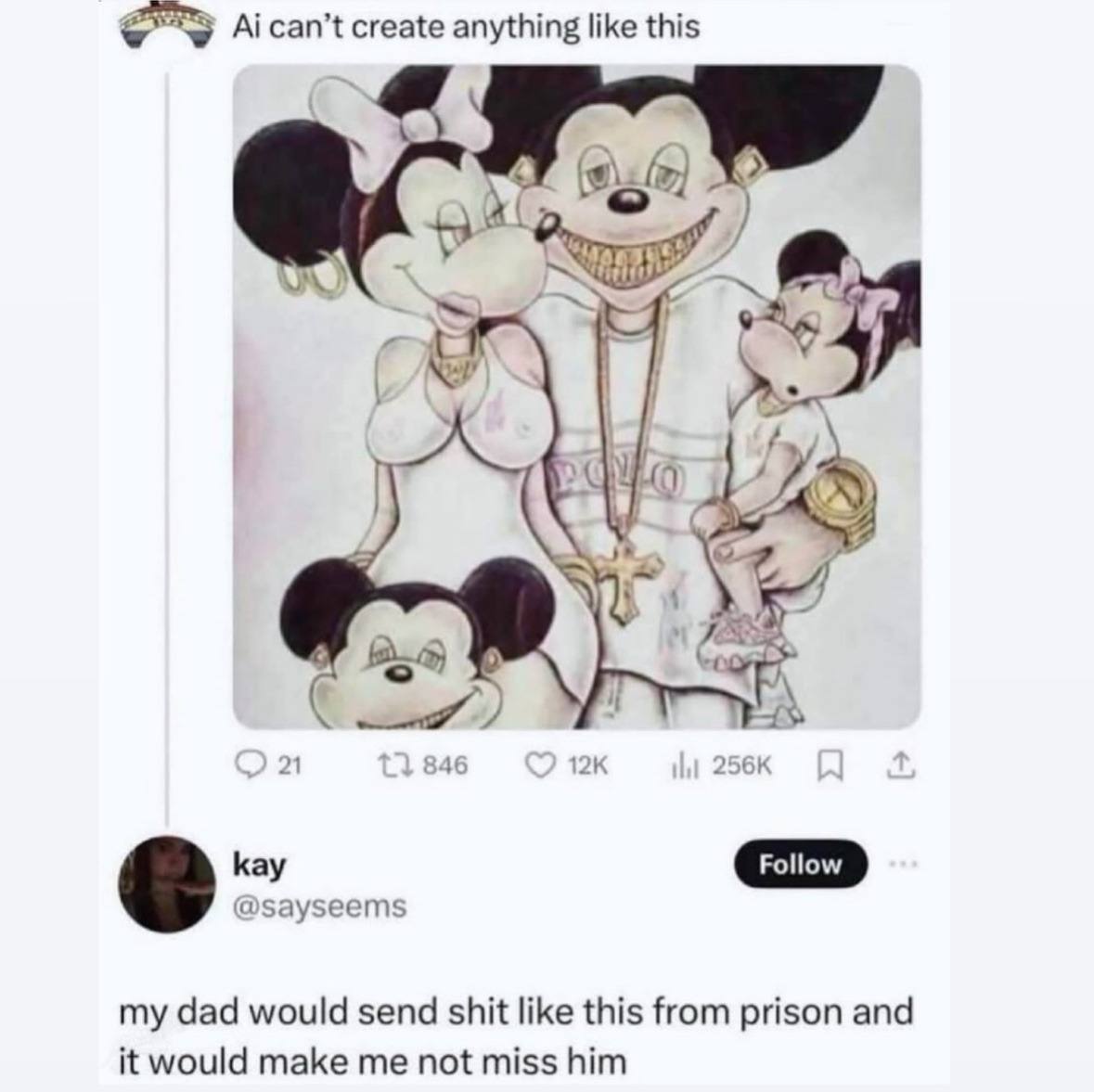can’t create anything like this я 7 axe 7 if 21 844 kay @sayseems my dad would send shit like this from prison and it would make me not miss him