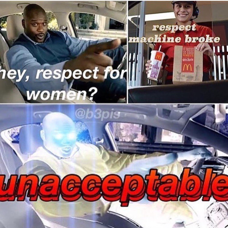 respect machine broke ney, respect wome