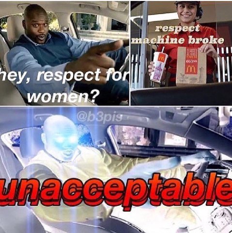 respect machine broke ney, respect wome