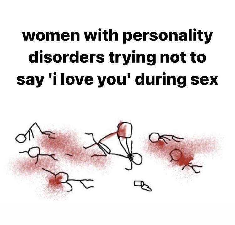 women with personality disorders trying not to say ‘ilove you' during sex