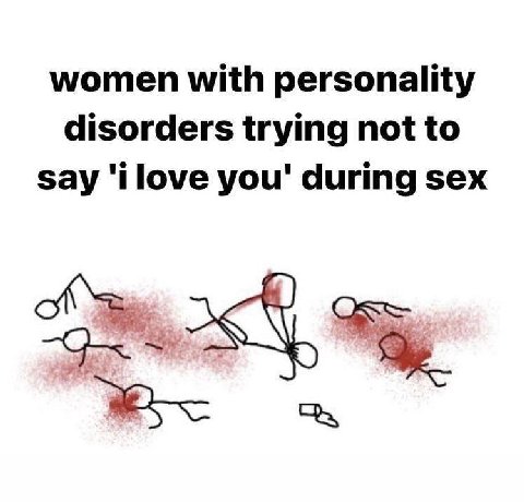 women with personality disorders trying not to say ‘ilove you' during sex
