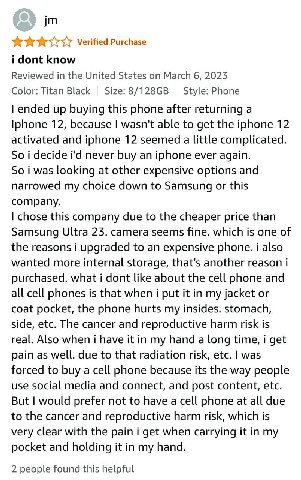 Verified Purchase i dont know Reviewed in the United States on March 6, 2023 Color: Titan Black Size: Style: Phone ended up buying this phone after returning a Iphone 12, because wasn't able to get th