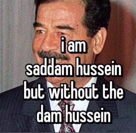 saddam hussein but without the dam