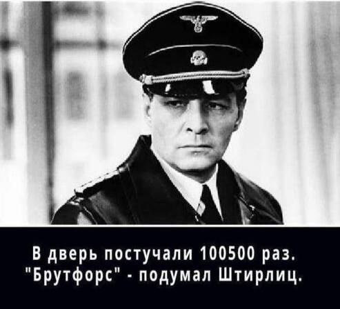 В дверь постучали 100500 раз. "Брутфорс" подумал Штирлиц.
