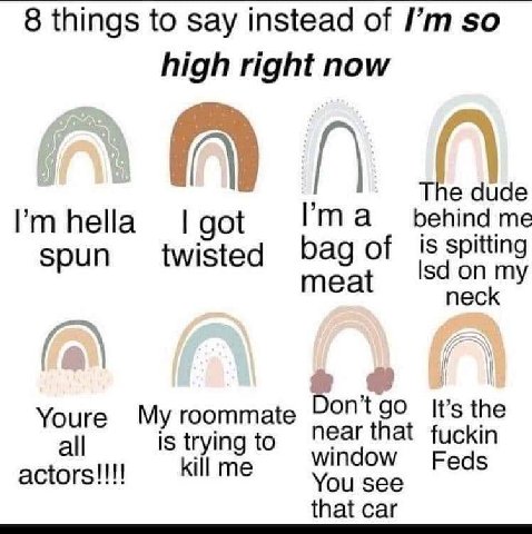 8 things to say instead of so high right now a dude hella Рта behind got is spitting spun twisted bag of Isd on my meat Youre roommate Bon 5 the is trying to near that fuckin actors!!!! kill me window