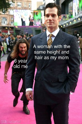 А мот with the same height and hair as my mom 6 old me