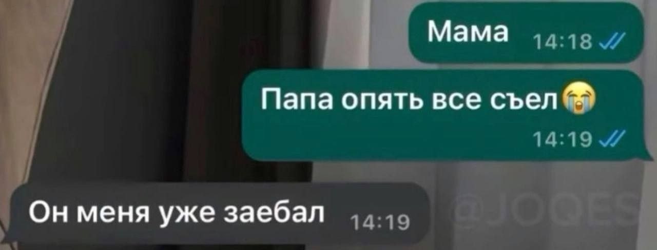 Мама Папа опять все съел Он меня уже заебал